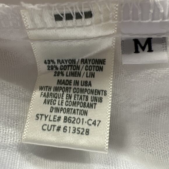 Bella Dahl Halter Maxi Dress Womens Medium White Linen Blend Tiered Flowy Boho - Picture 5 of 13